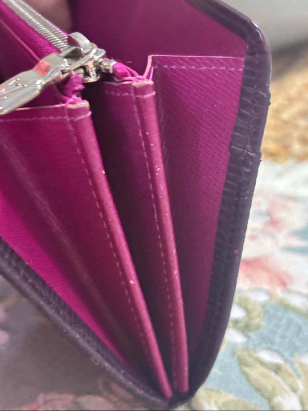 Louis Vuitton Plum Epi Leather Wallet w/COA - Picture 9 of 14